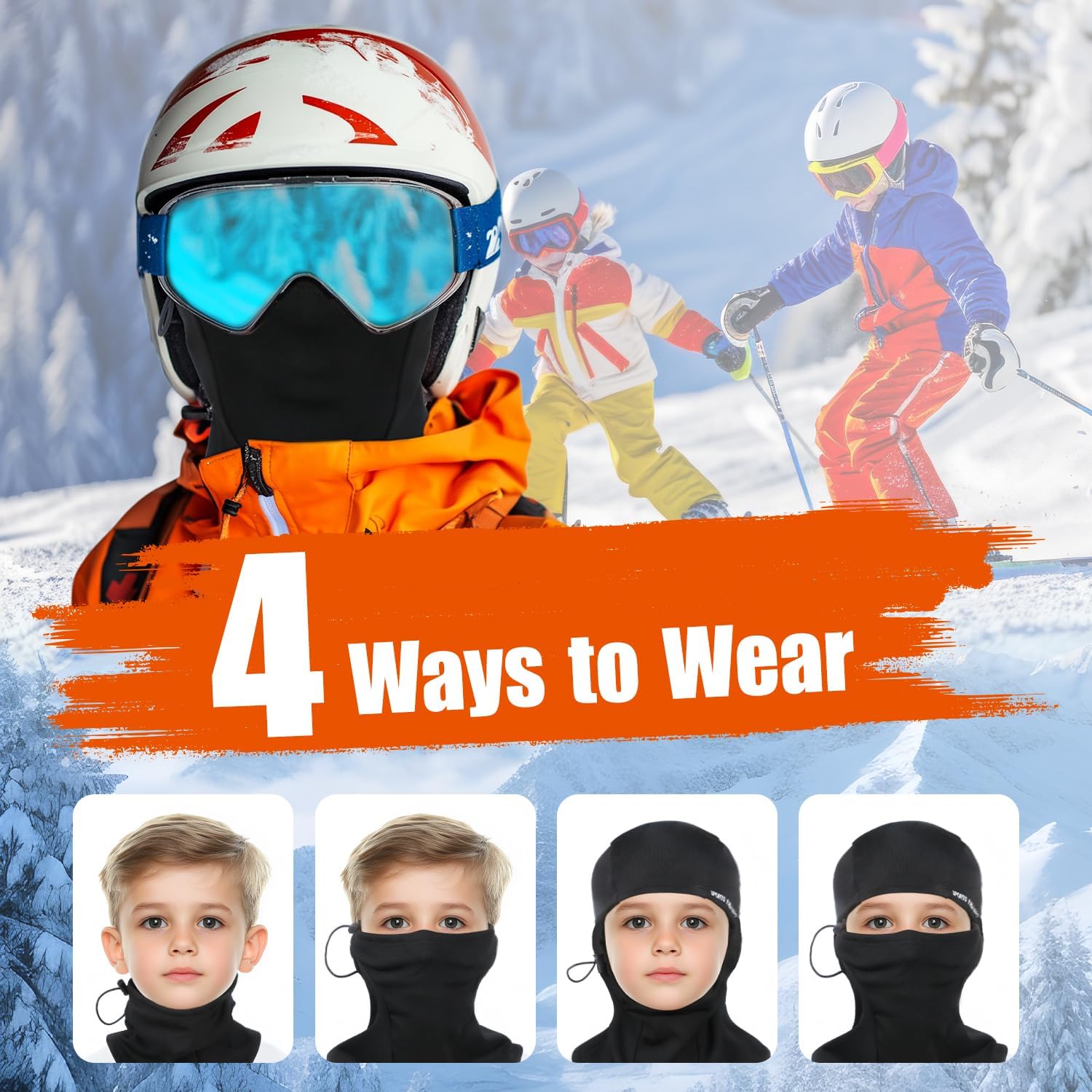 Robust Windproof Face Mask for Kids - Stay Safe in the Snow
