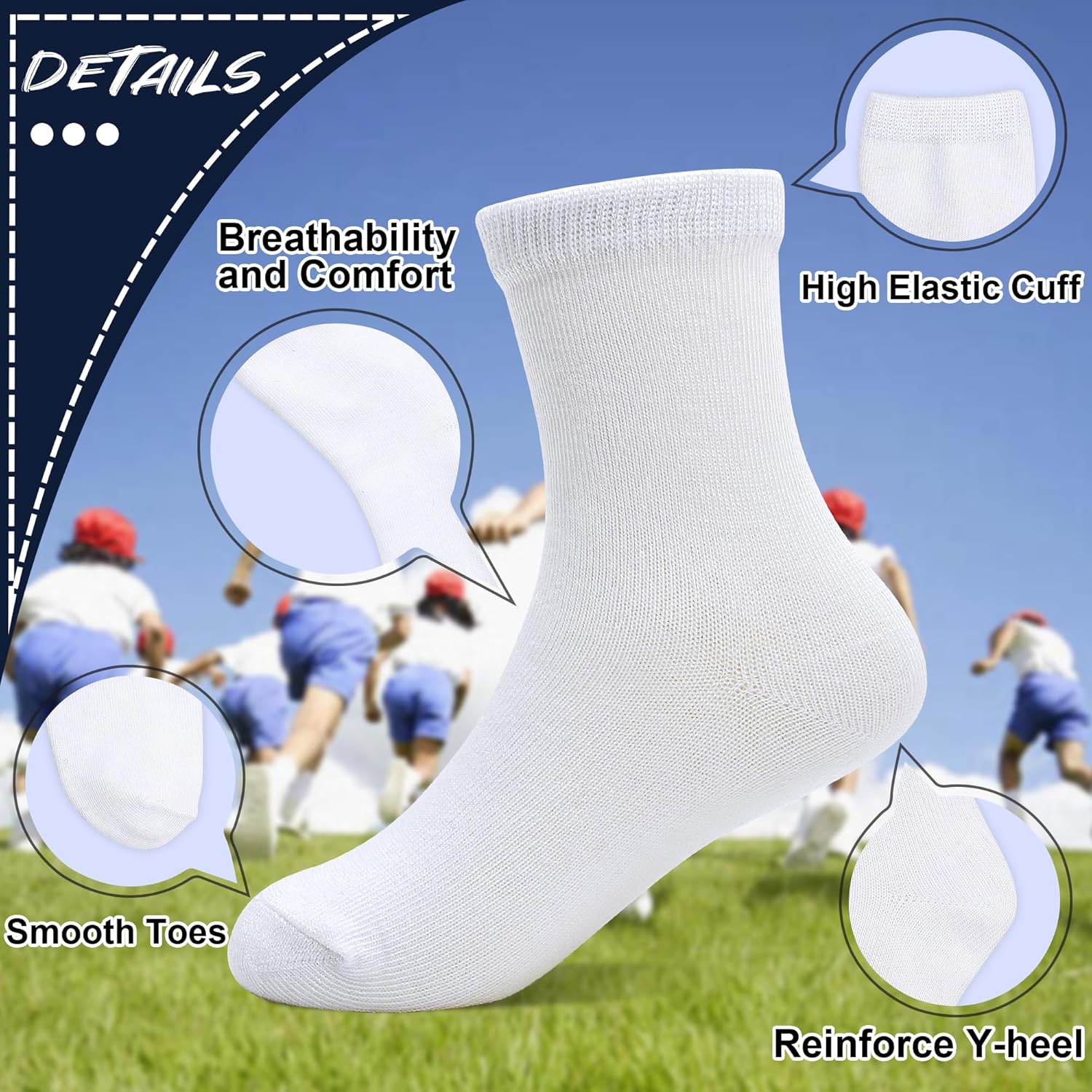 SPTRAMLE Kids Socks - Soft Stretchy for Toddler Boys Girls Ages 1-14