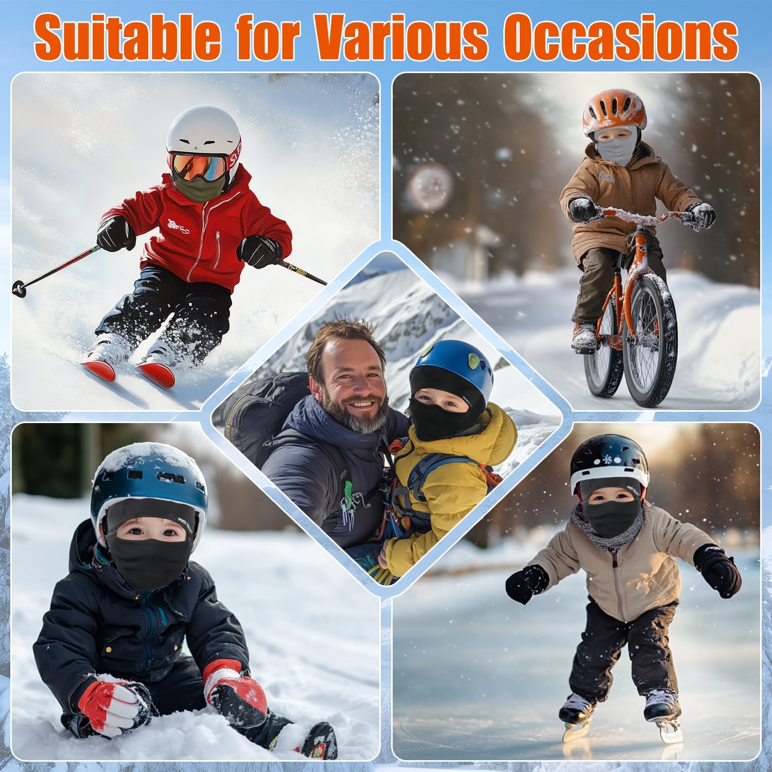 Robust Windproof Face Mask for Kids - Stay Safe in the Snow