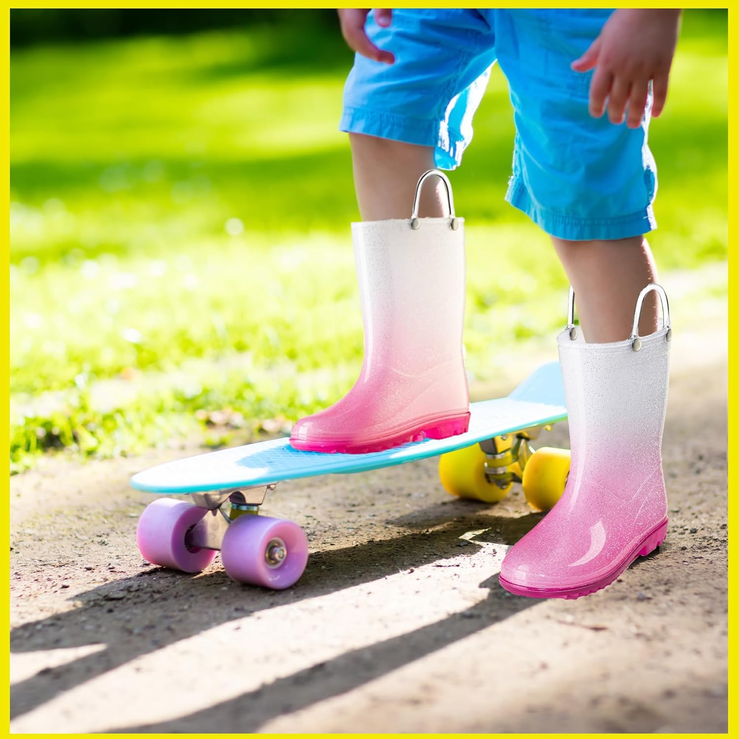 Puddle Play Kids PVC Glitter Rain Boots