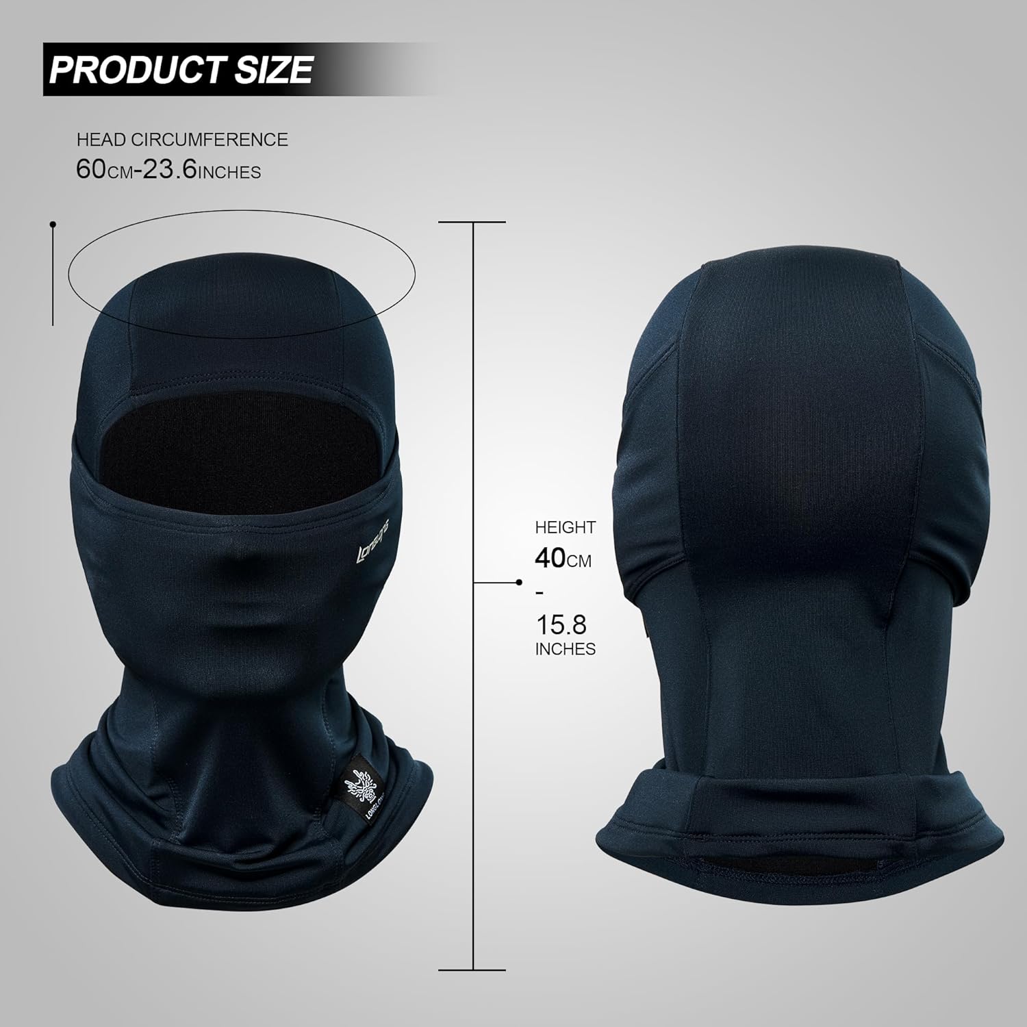 LONGLONG Balaclava Ski Mask Double-Layer Full Face Mask for Skiing Snowboarding