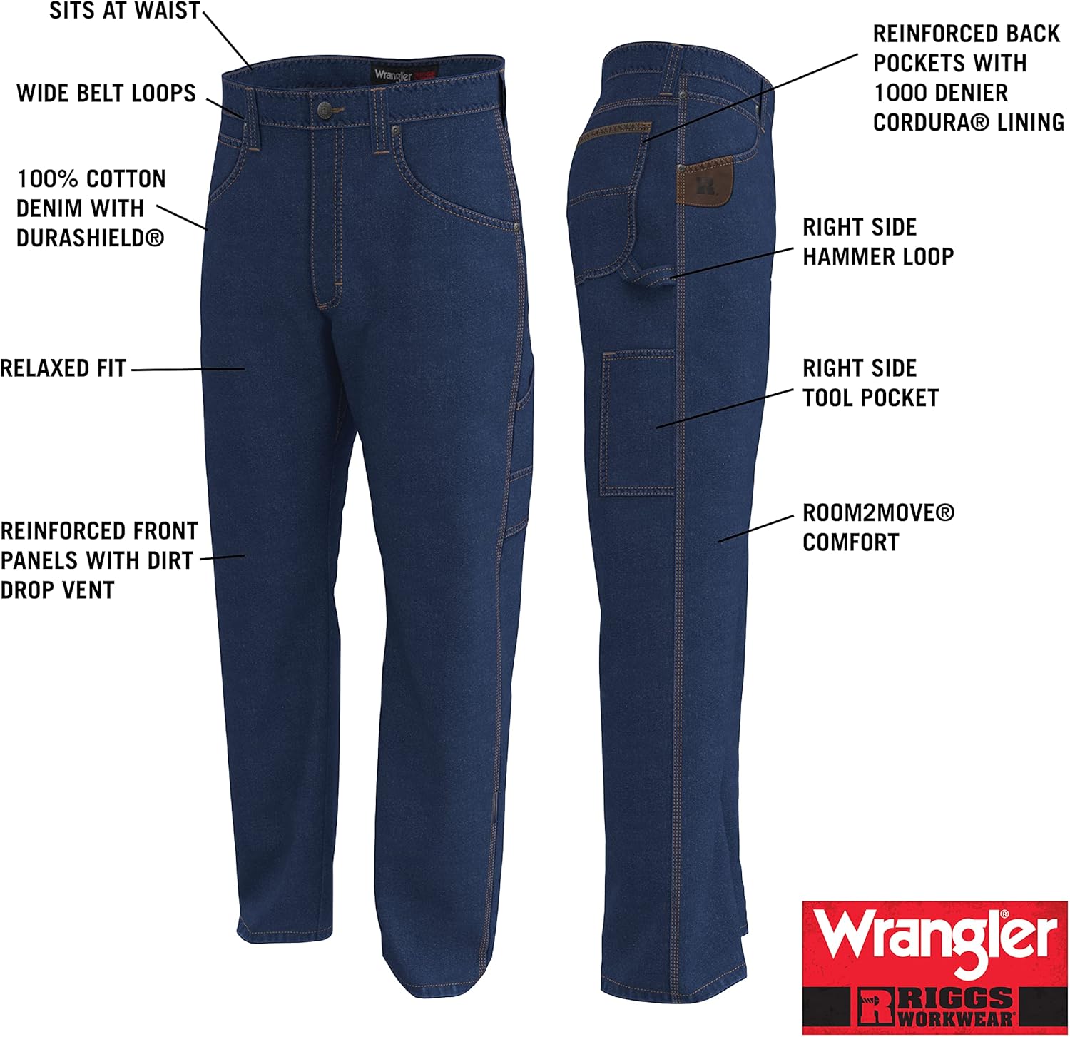 The Wrangler Mens Utility Jean Rusty