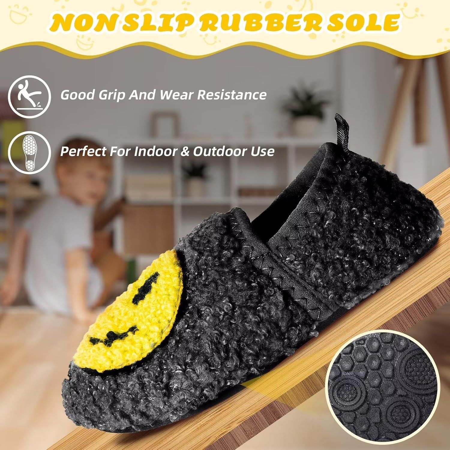 KEYUSHOP Smile Face Slippers for Kids