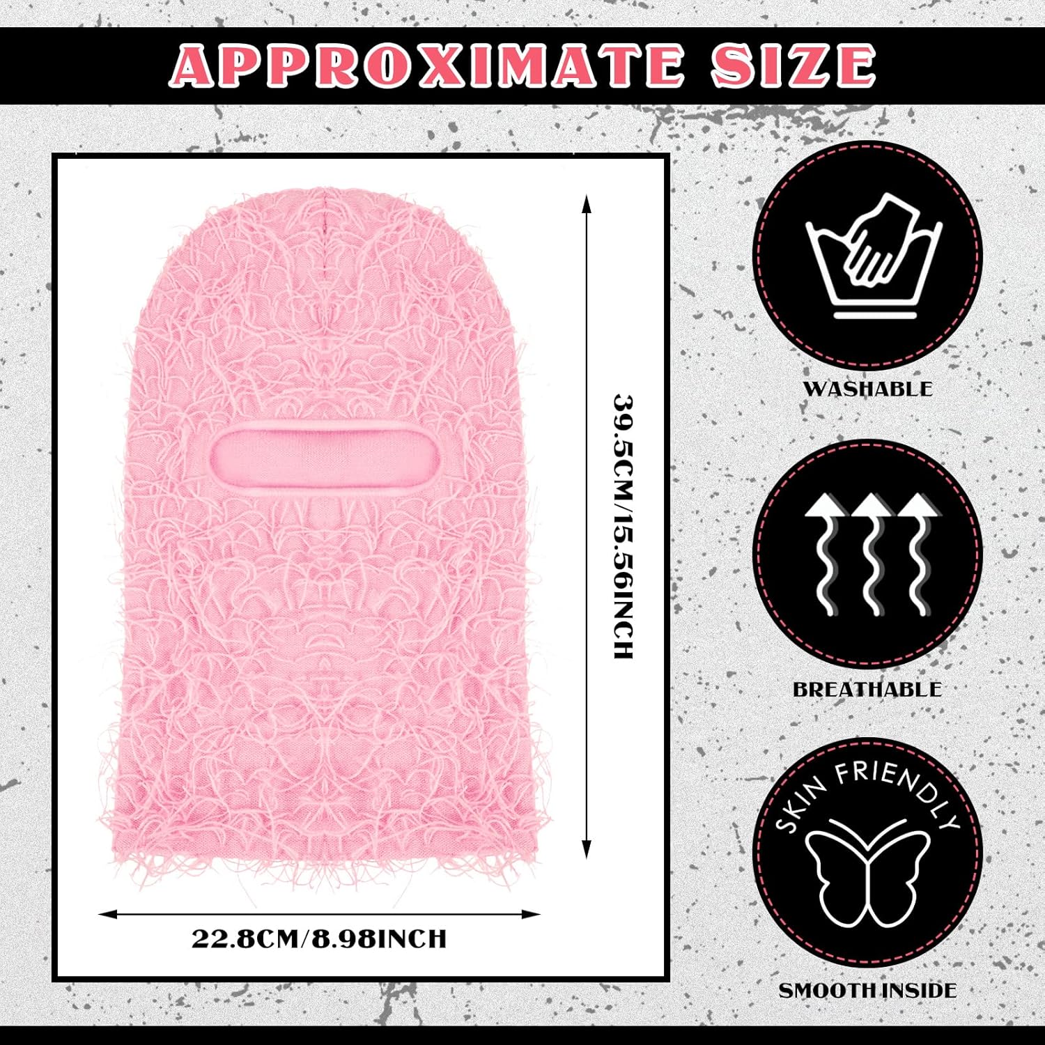 Newcotte 2-Pack Distressed Balaclava Ski Mask - Windproof Full Face