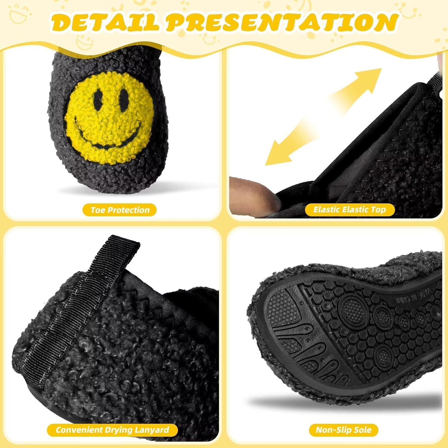 KEYUSHOP Smile Face Slippers for Kids