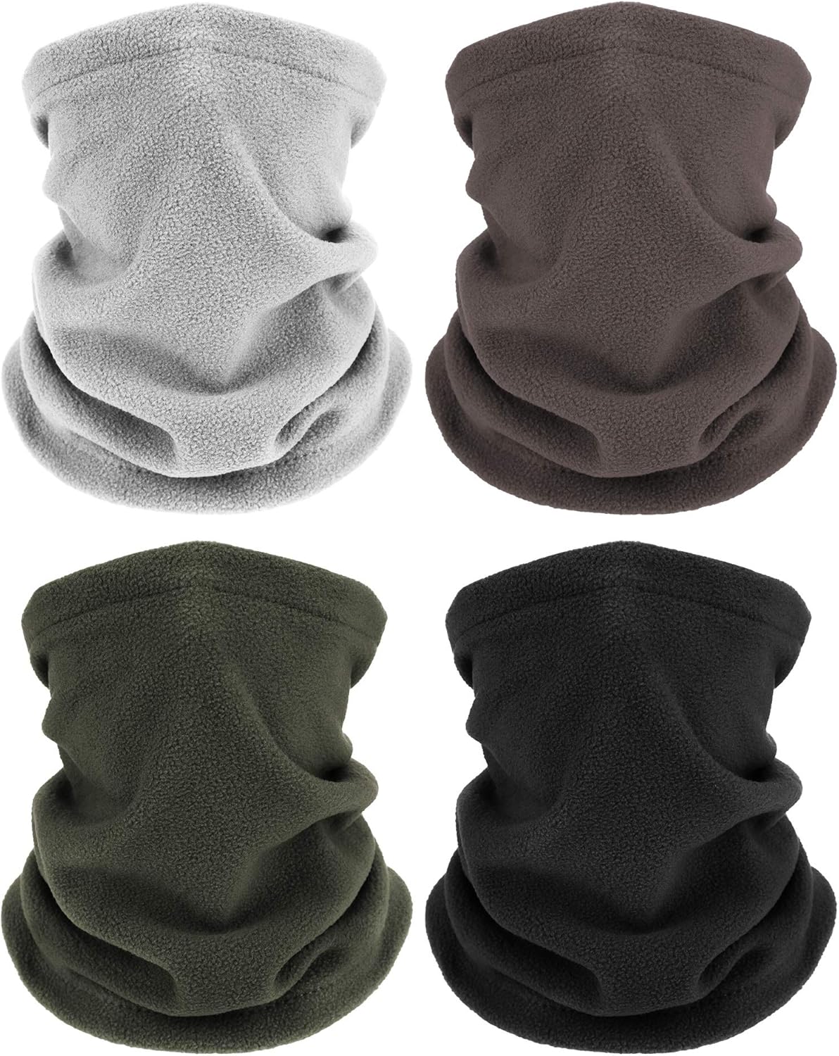 4-Piece Winter Neck Gaiters Soft Fleece Face Coverings
