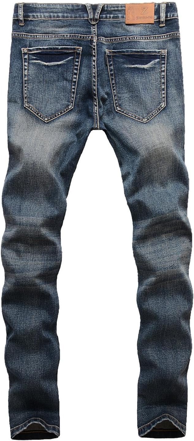 ZLZ Ripped Slim Fit Jeans for Men