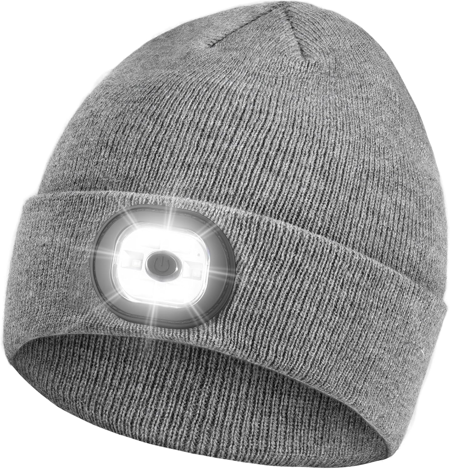 Beanie Headlamp - Unisex Winter LED Cap with USB Rechargeable Light