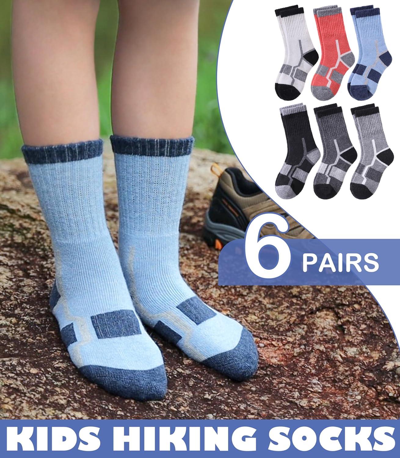 Linemin Kids Merino Wool Hiking Socks