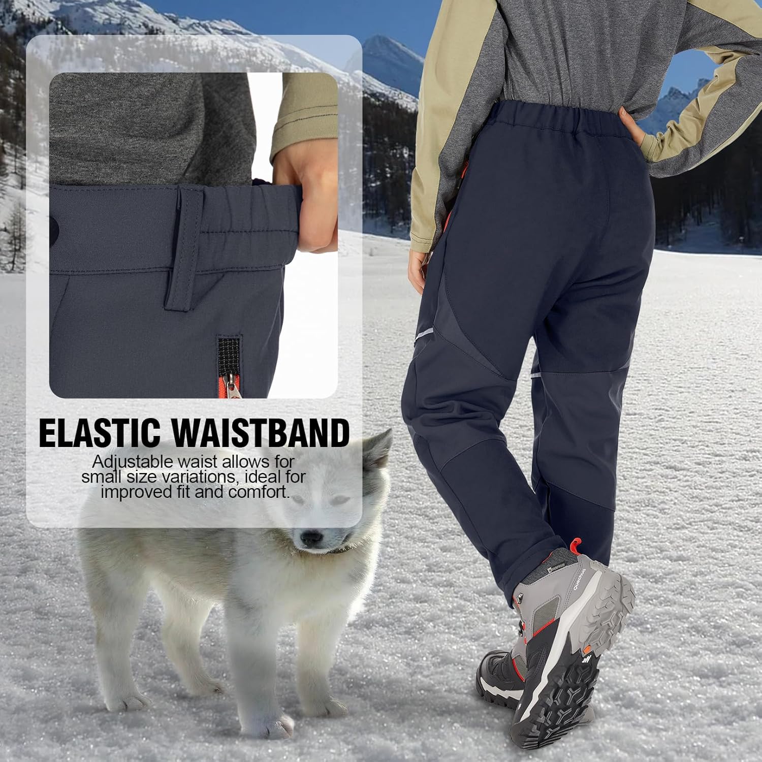 Toomett Boys Snow Cargo Pants for Hiking and Skiing
