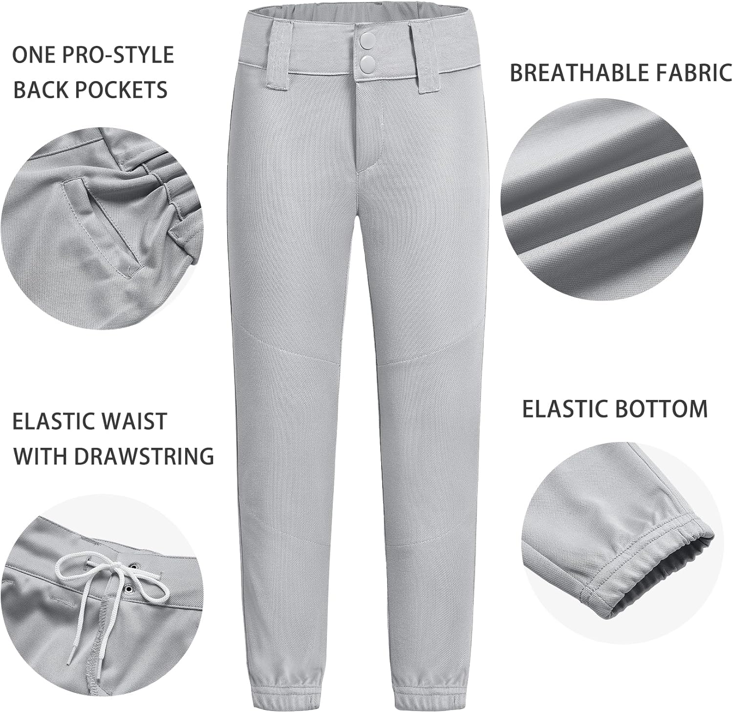 QBK 2T-13Y Toddler Baseball Pants for Boys and Girls
