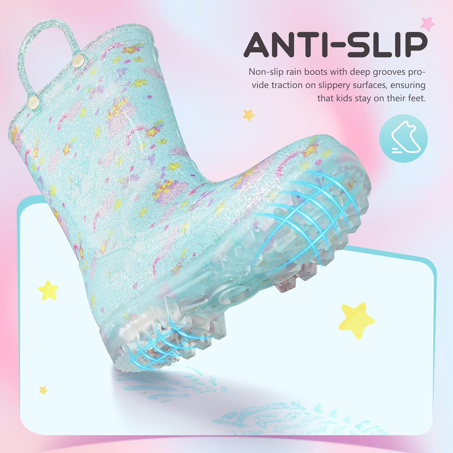 FunSpread Light-Up Kids Rain Boots