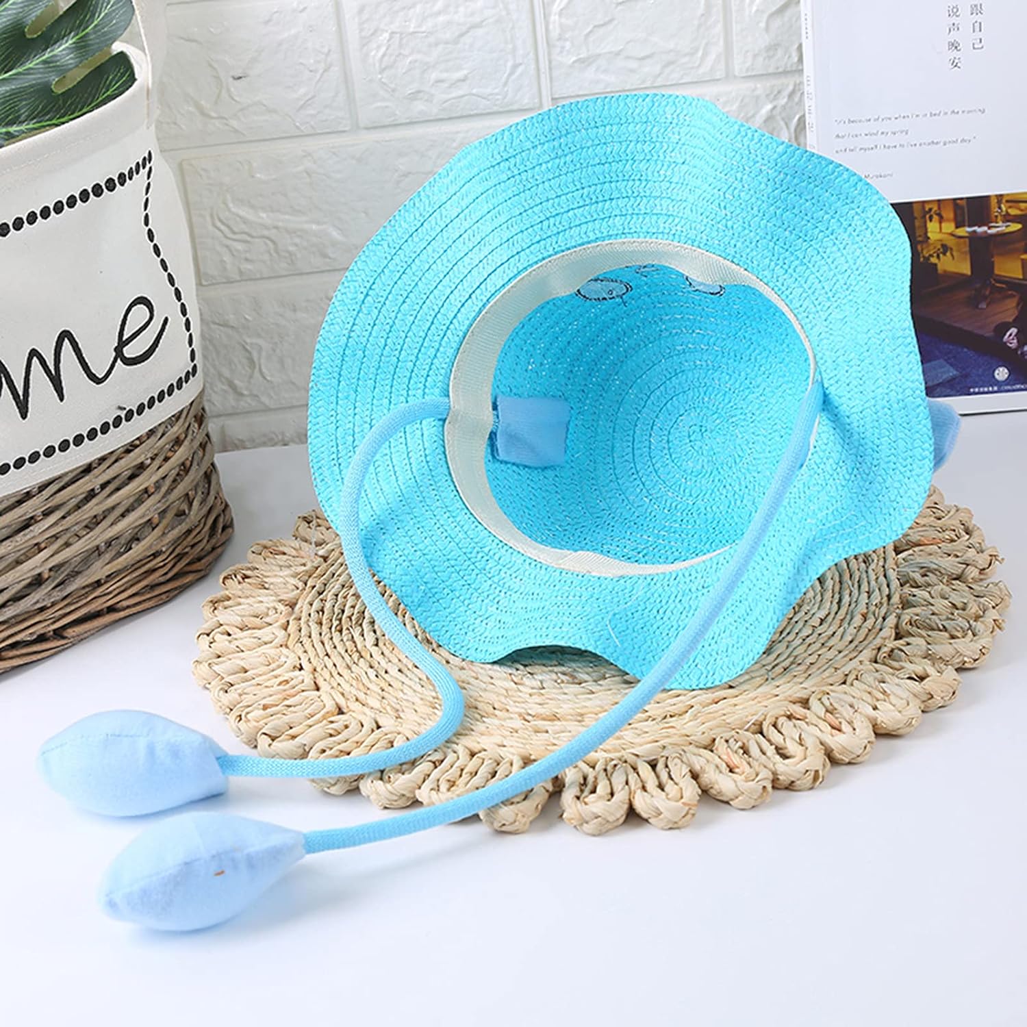 Adjustable Straw Sun Hat for Kids - UPF 50 Protection Against the Sun