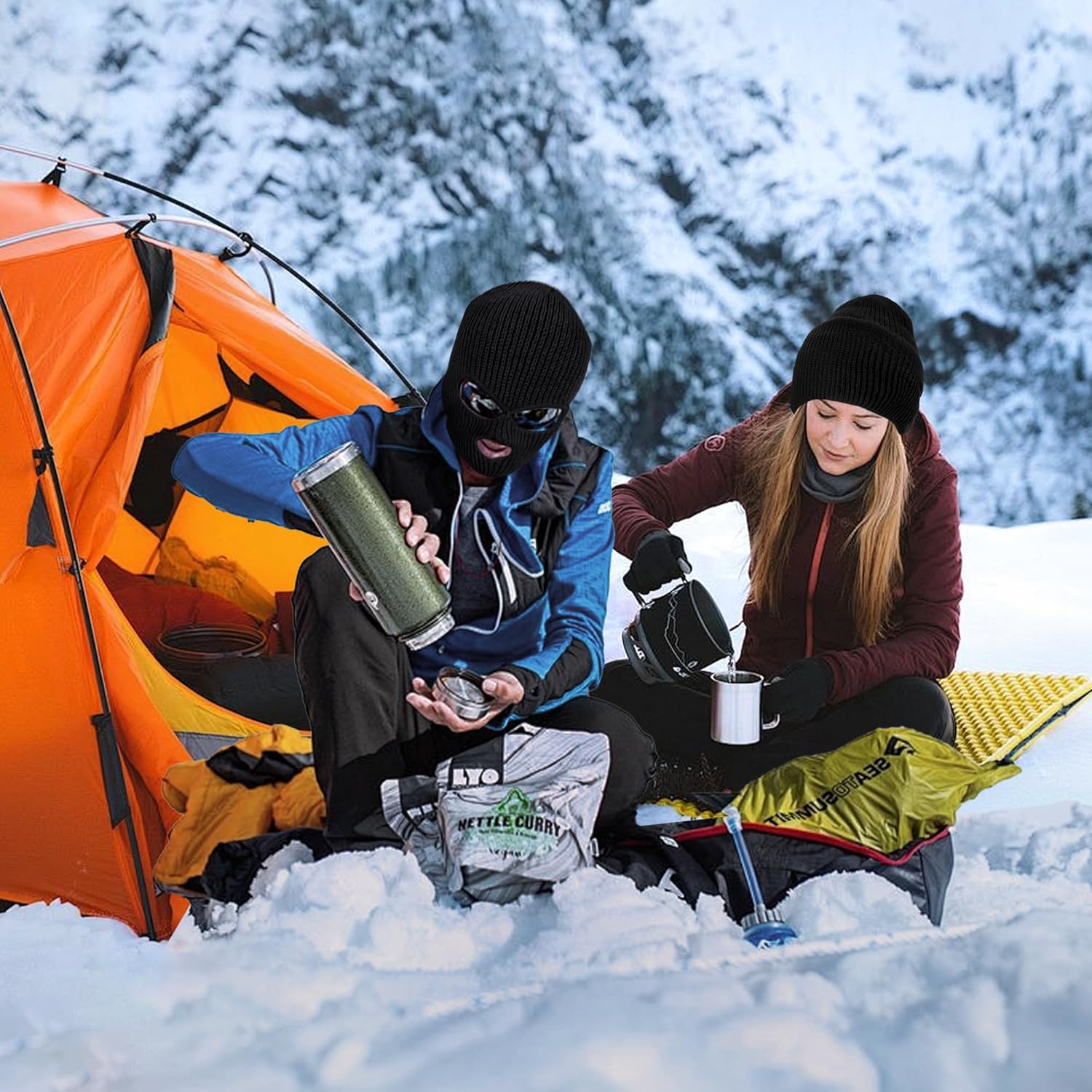 Warm 3-Hole Knitted Mask for Skiing and More