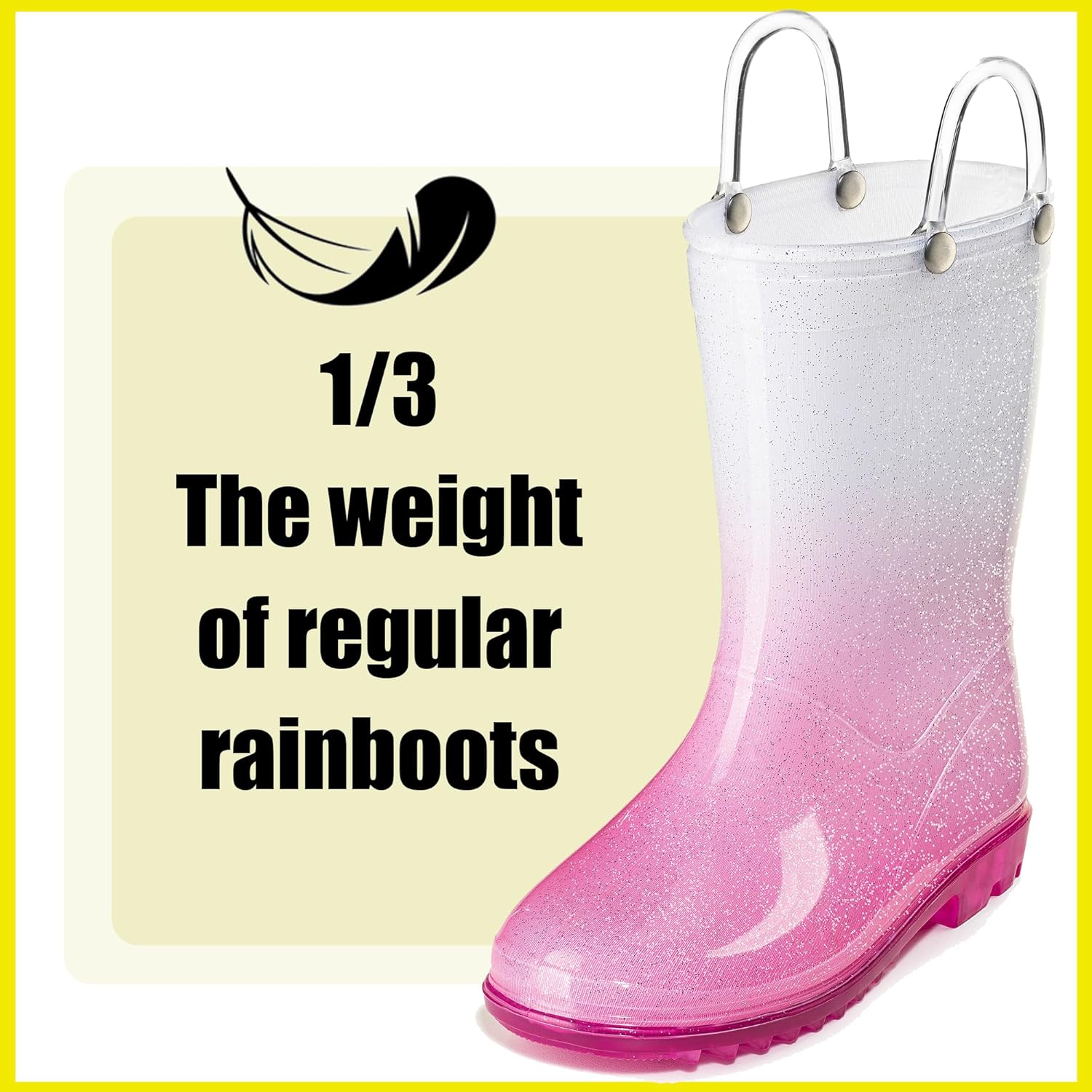 Puddle Play Kids PVC Glitter Rain Boots