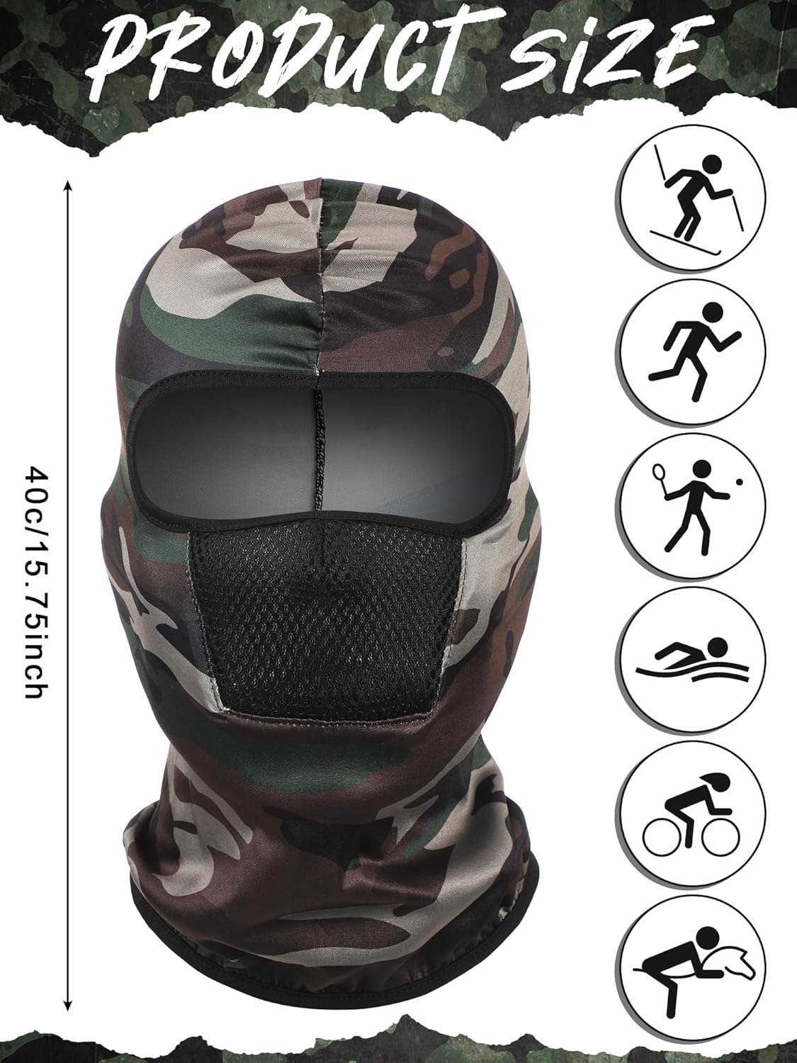 SATINIOR 9-Piece Camouflage Ski Mask Set