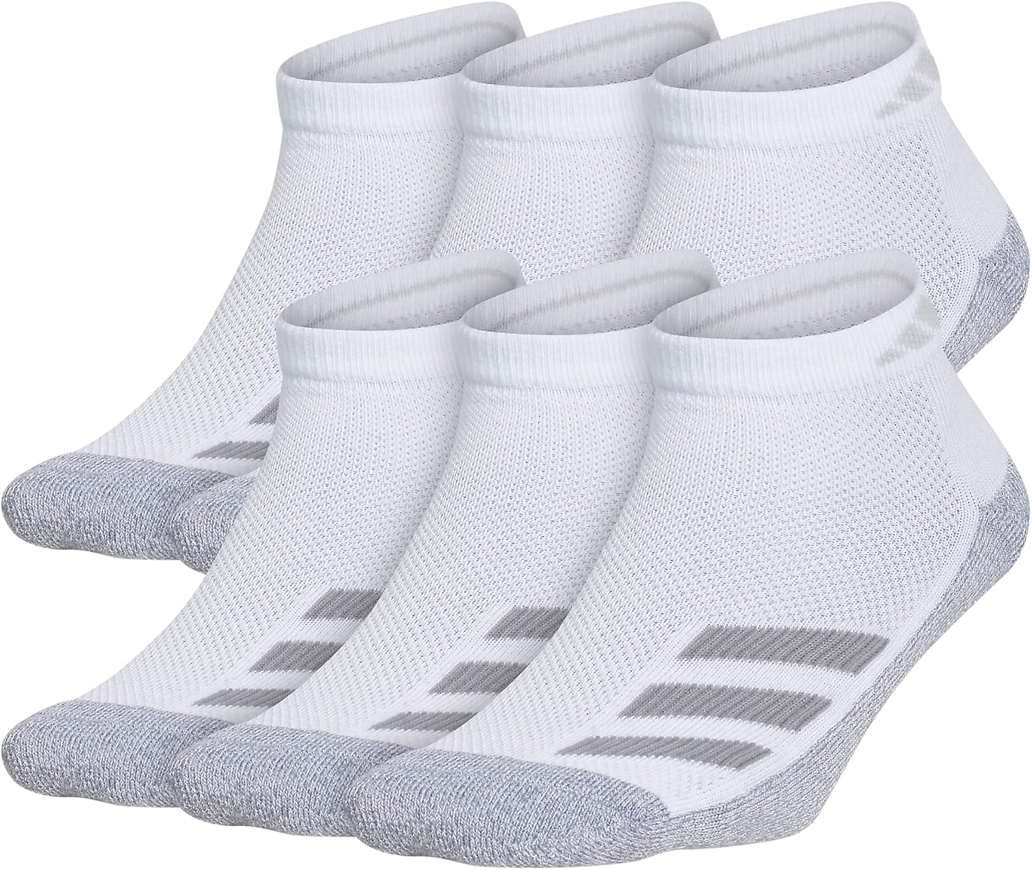 adidas Kids Boy Girl Cushioned Angle Stripe Low Cut Socks 6 Pair