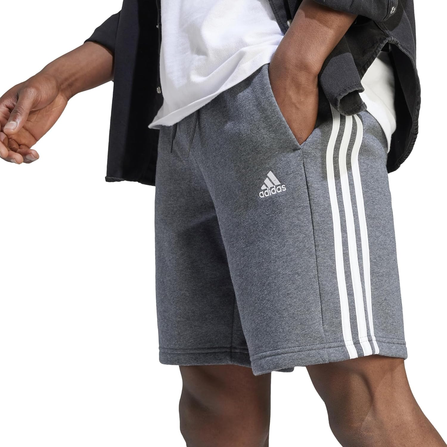 Adidas Mens 3-Stripes Fleece Shorts Comfort Style and Sustainability
