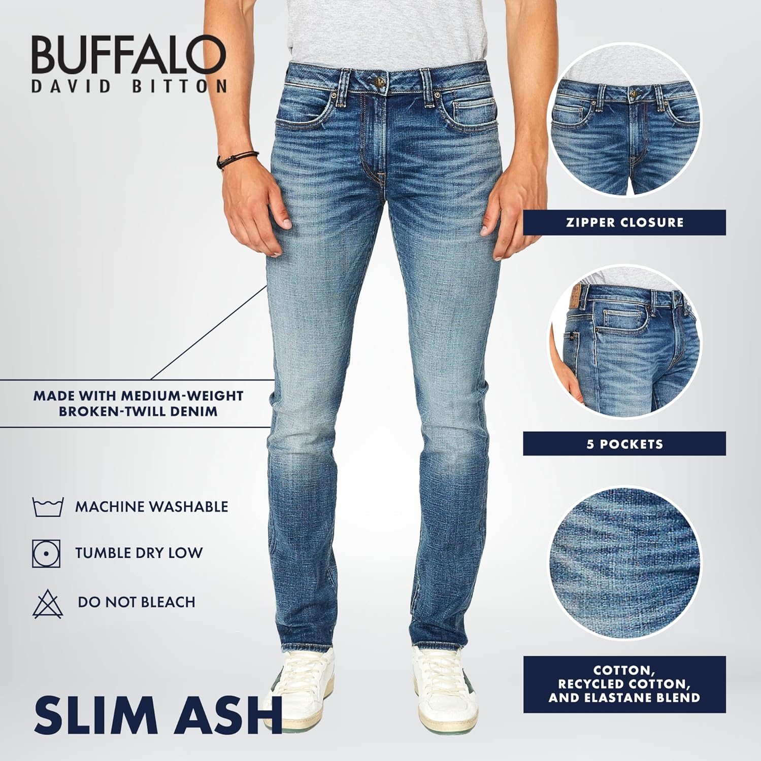 Buffalo David Bitton Mens Slim Ash Jeans