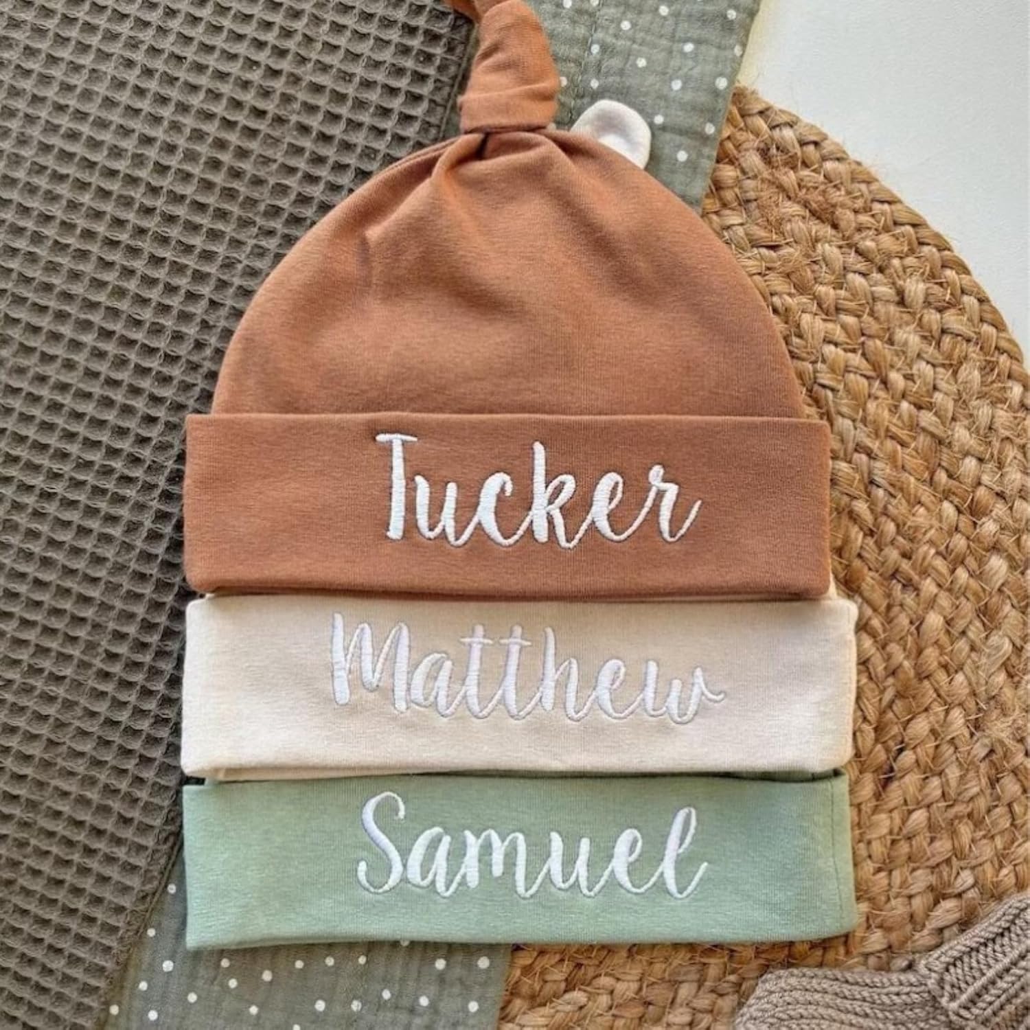 Personalized Embroidered Baby Cap Newborn Gifts for Boys Girls