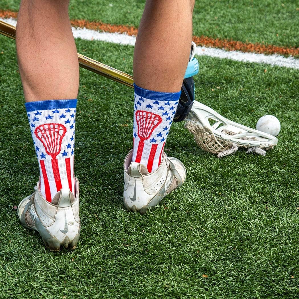 ChalkTalkSPORTS Lacrosse Performance Crew Socks - Patriotic USA