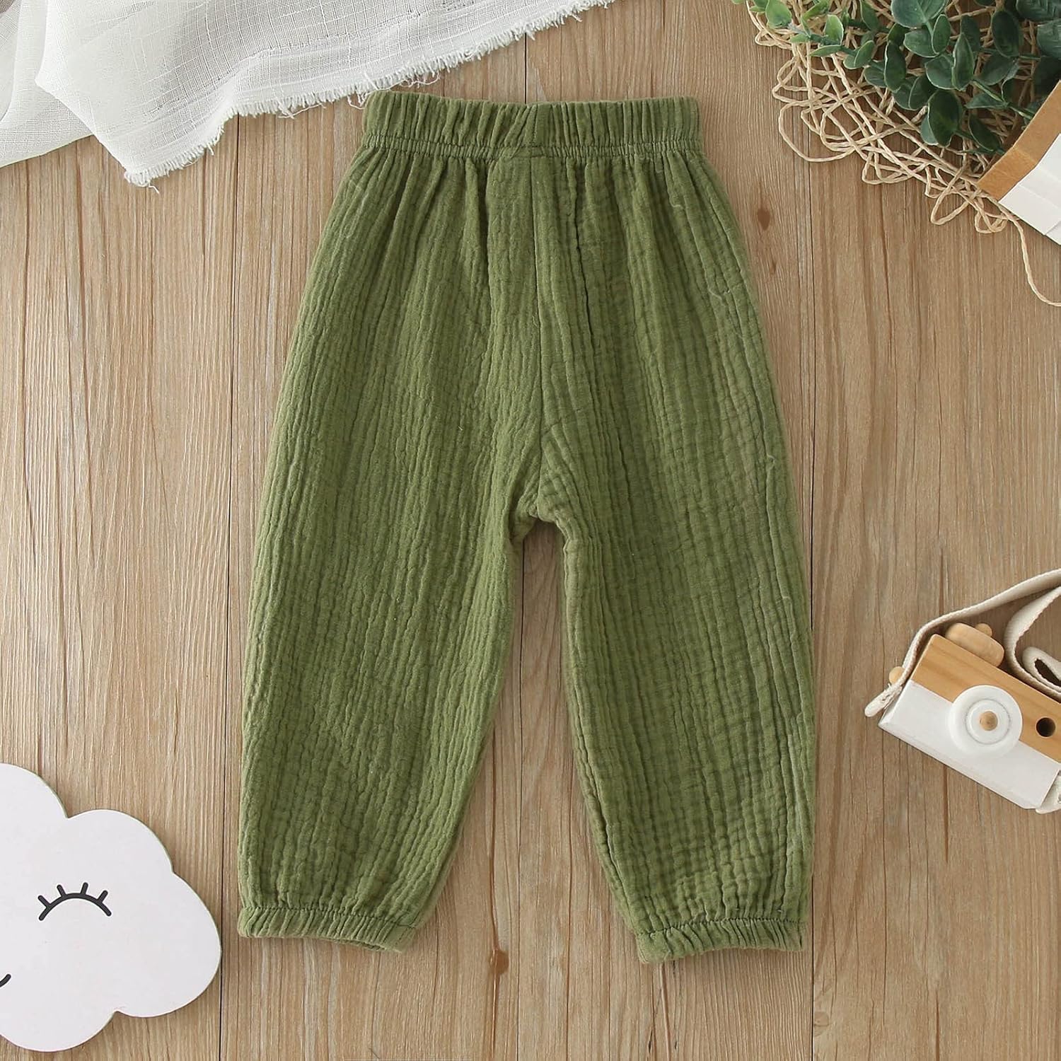Toddler Baby Cotton Linen Joggers for Boys Girls Basic Harem Pants
