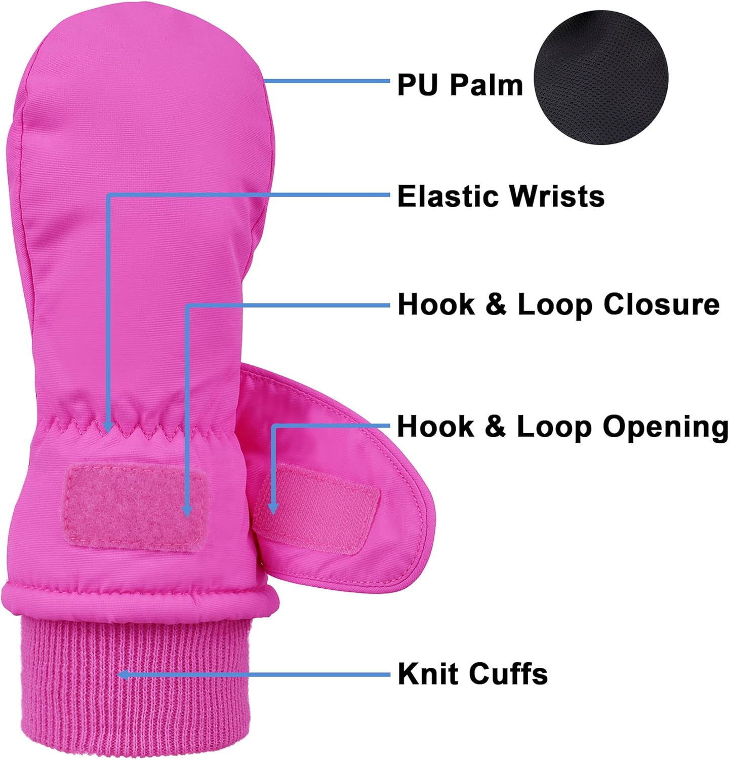 SimpliKids Childrens Snow Gloves Ski Gloves