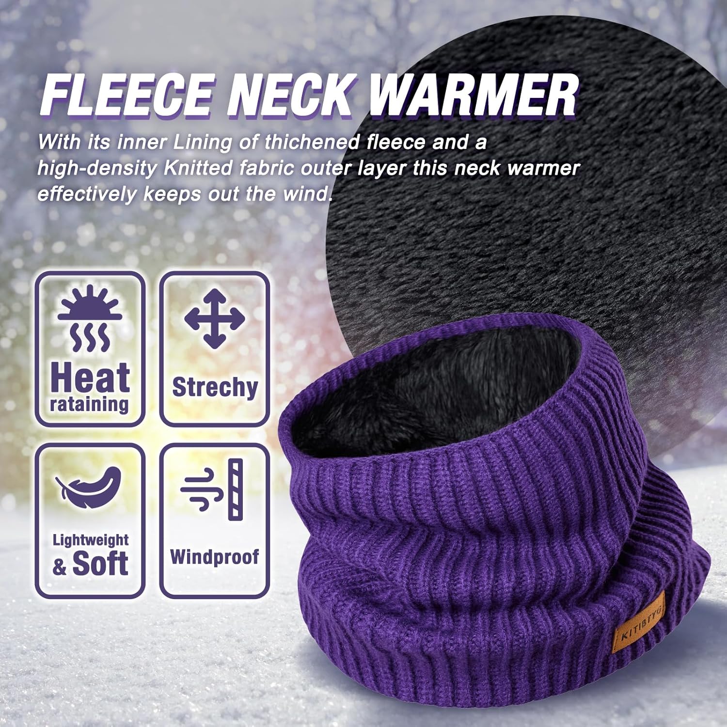 Winter Fleece Neck Gaiter with Reversible Mask Design