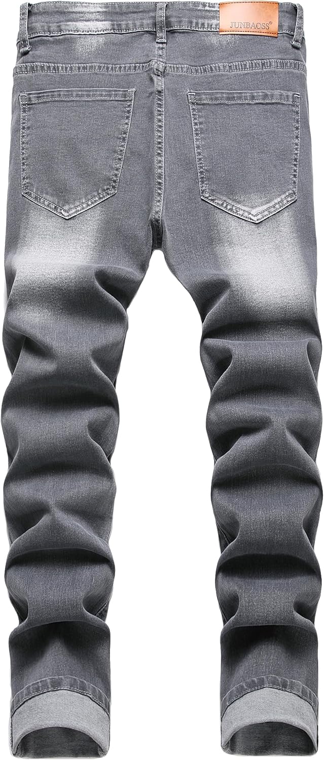 JUNBAOSS Slim Fit Ripped Jeans