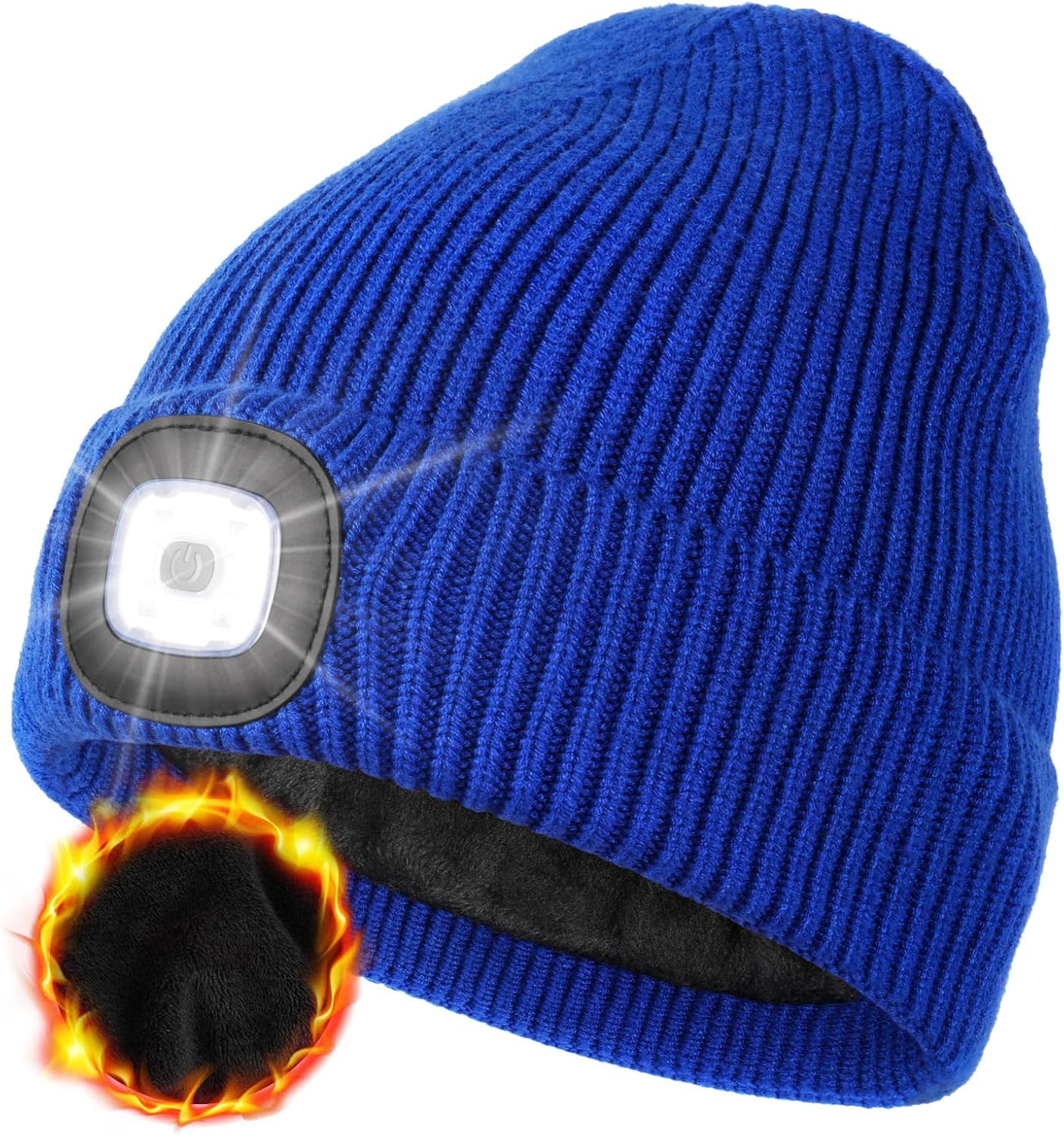 Melasa Winter Fleece Lined LED Beanie Warm Gift for Dad Husband Him