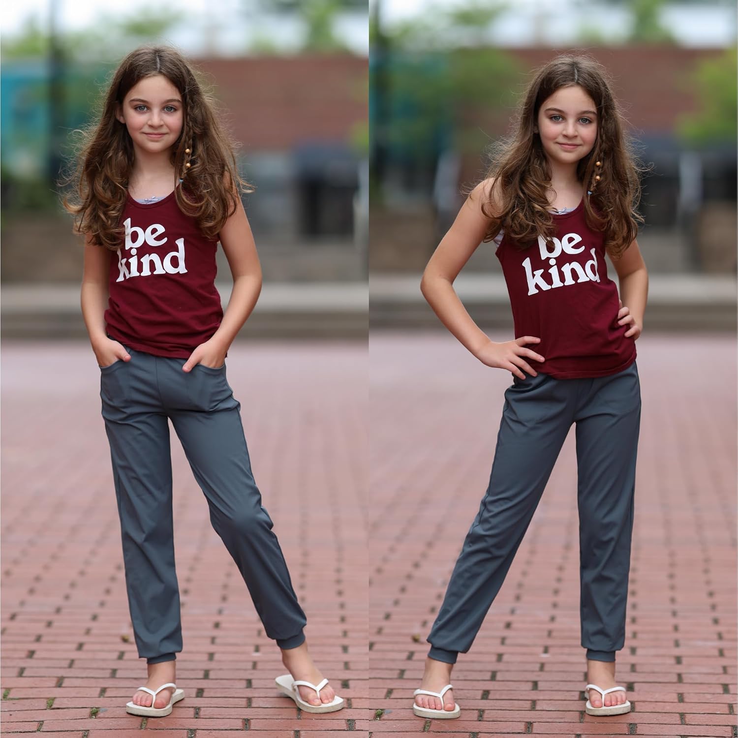 Big Elephant Girls High-Waisted Joggers with Pockets 3-Pack