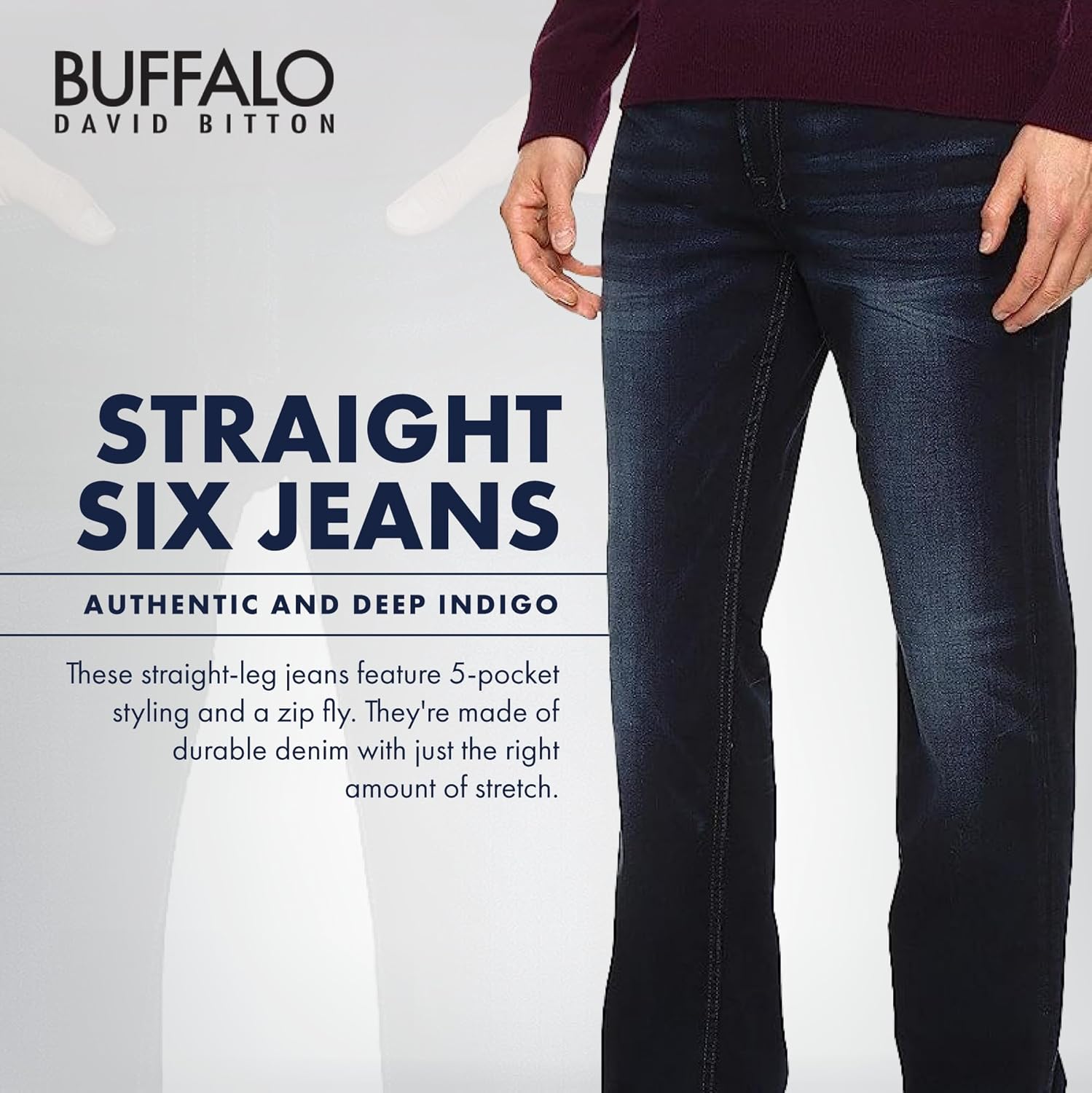Buffalo David Bitton Mens Straight Six Jeans The Comfort You Deserve