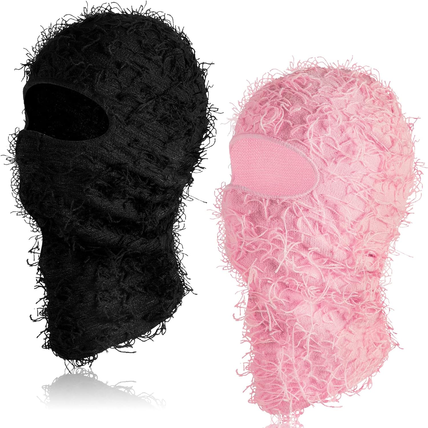 Newcotte 2-Pack Distressed Balaclava Ski Mask - Windproof Full Face