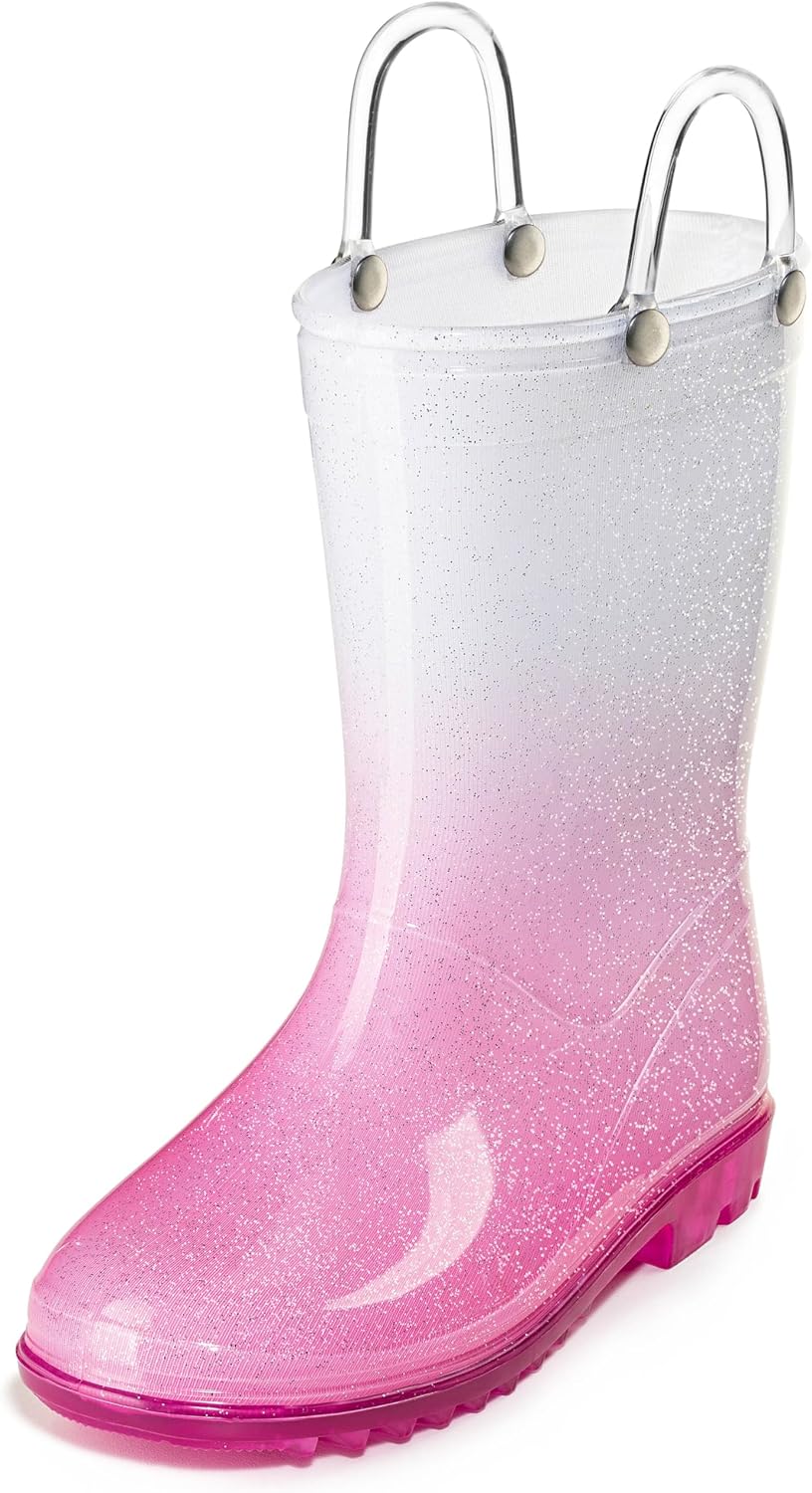 Puddle Play Kids PVC Glitter Rain Boots