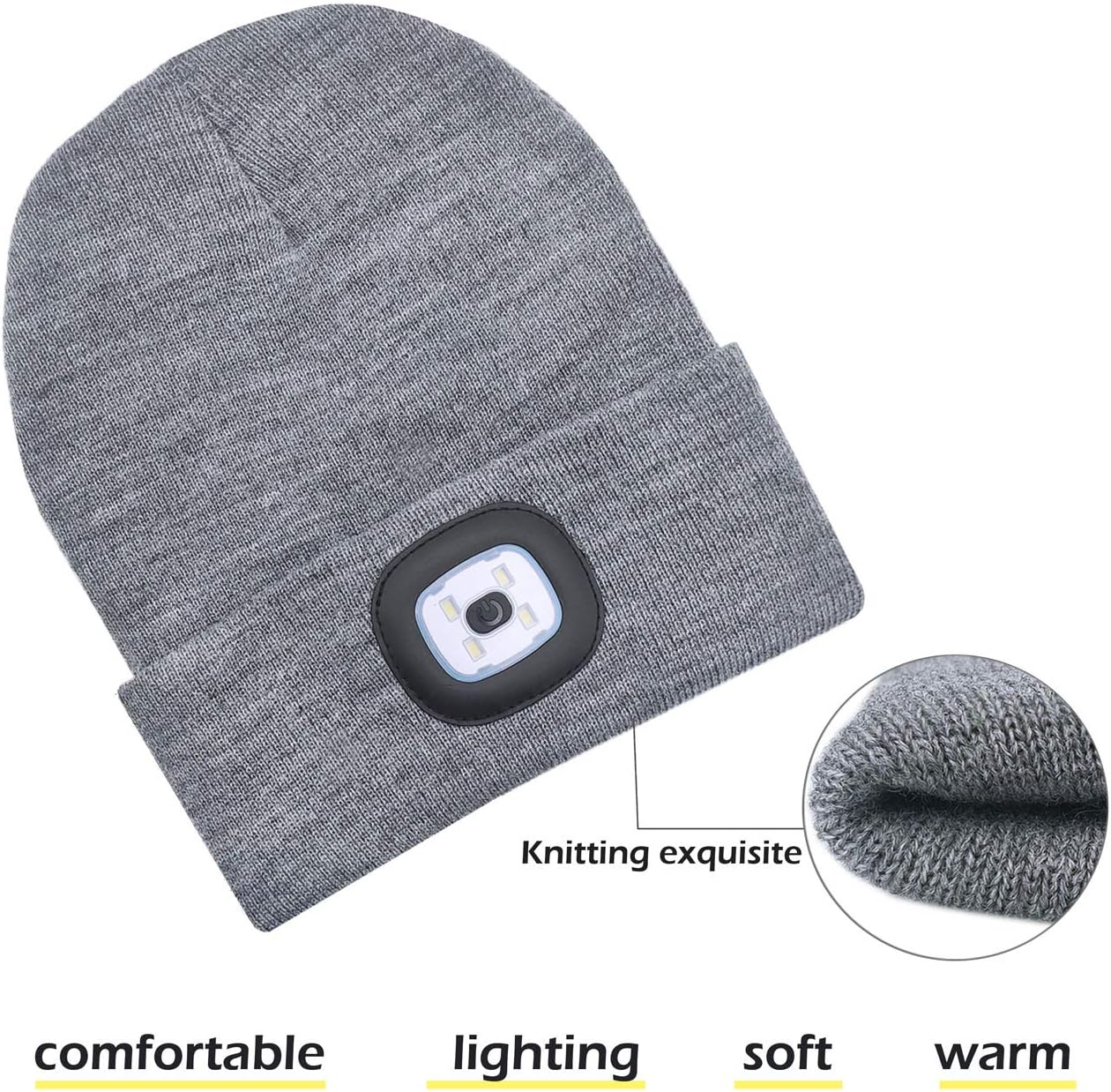 CENSGO Rechargeable LED Beanie Warm Functional Stylish Gift