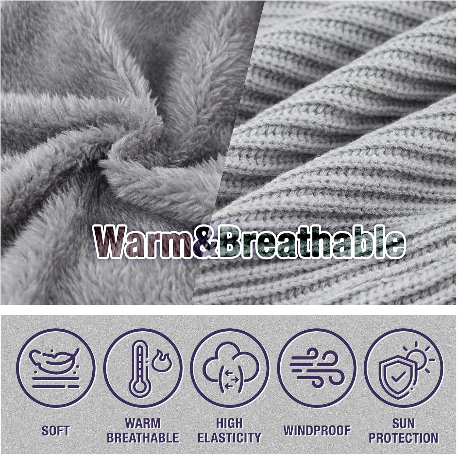 Winter Fleece Neck Gaiter with Reversible Mask Design