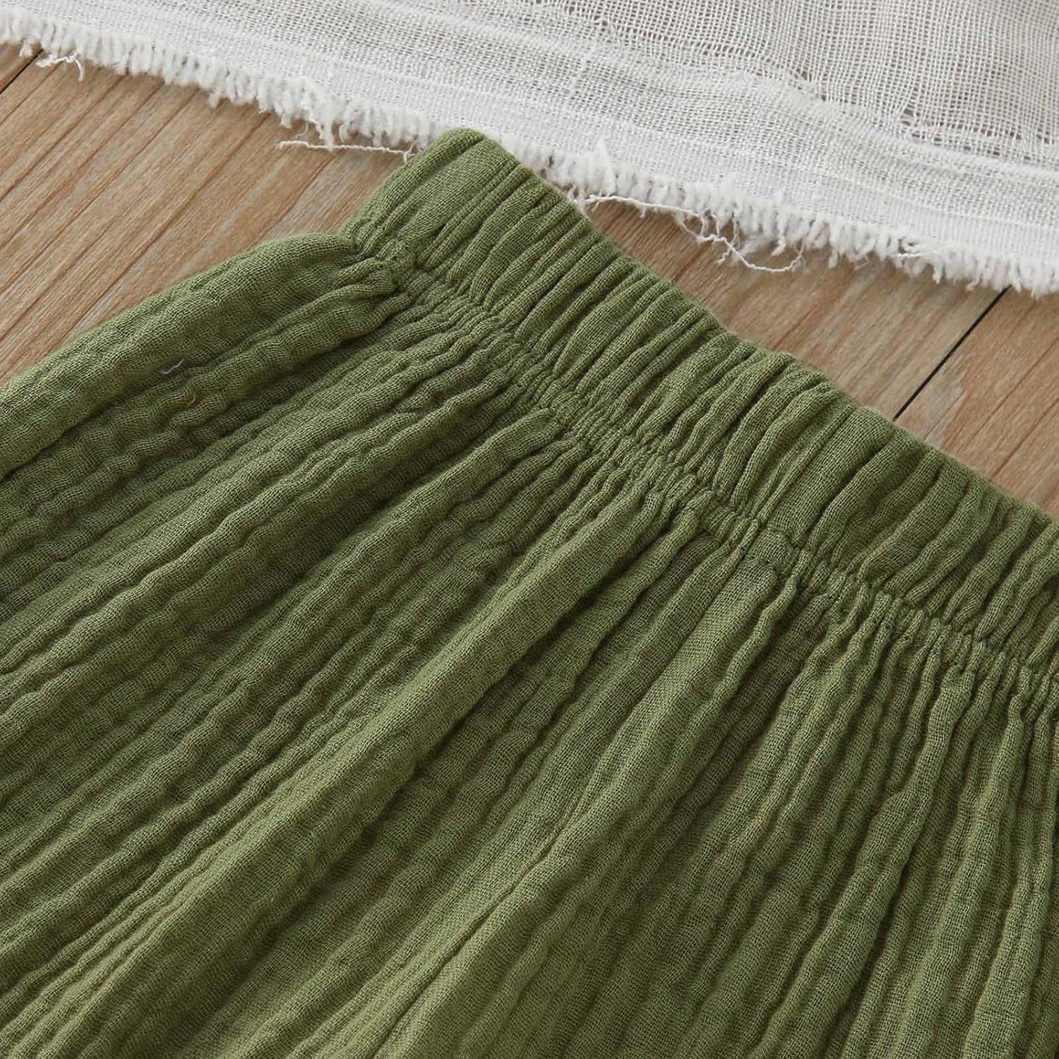 Toddler Baby Cotton Linen Joggers for Boys Girls Basic Harem Pants