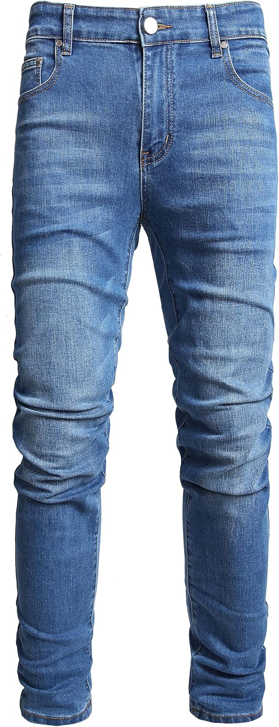 Mens Ripped Taper Skinny Fit Stretch Denim Pants Ultimate Comfort Durability