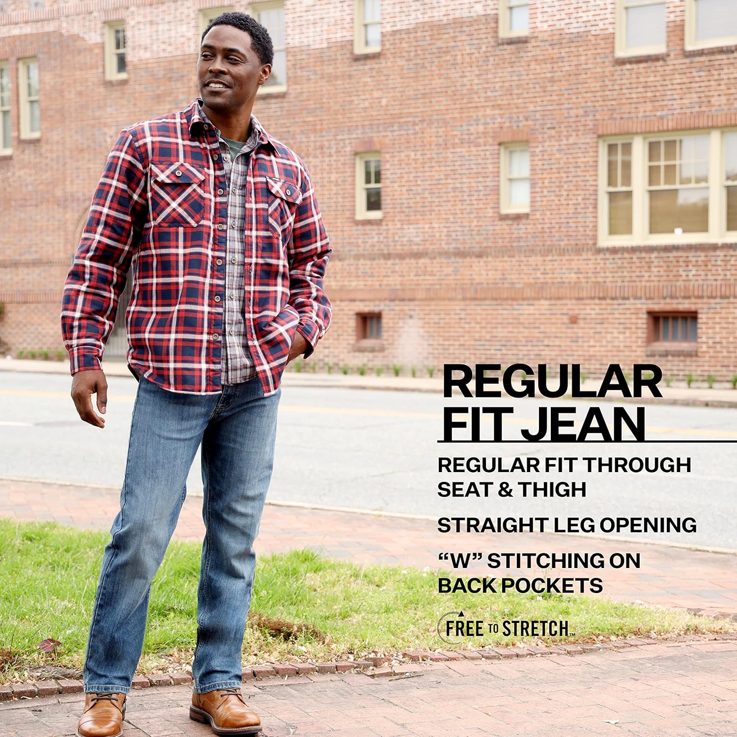 Wrangler Mens Free to Stretch Regular Fit Jeans Reason to Re jazz