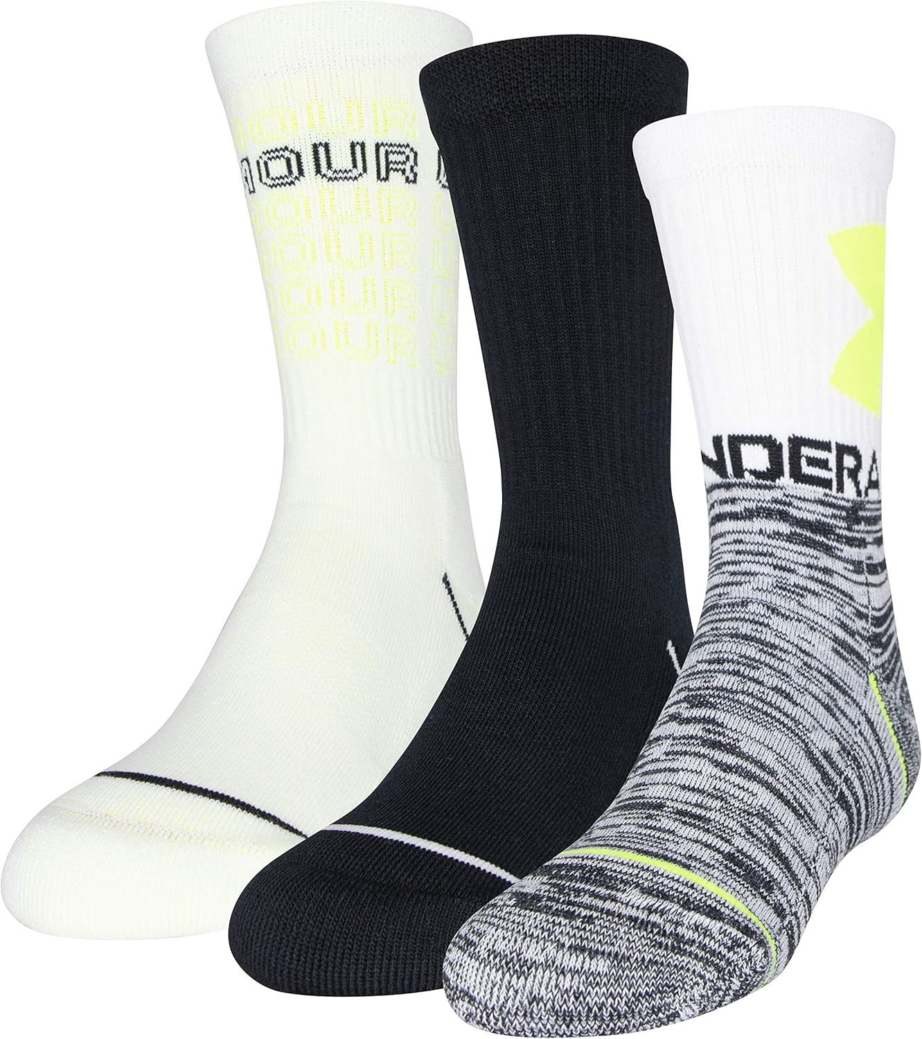 Under Armour Youth Phenom Crew Socks 3-Pairs